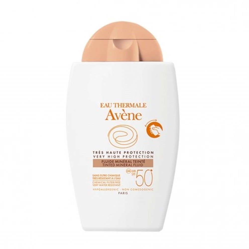 AVENE SOLAIRE FLUIDE MINERAL TEINTE PEAUX SENSIBLES SPF50+ 40ML
